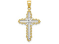 FJC Finejewelers 10k Yellow Gold with Rhodium Bright Cut Cross Charm