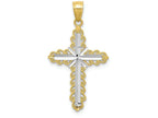 FJC Finejewelers 10k Yellow Gold with Rhodium Bright Cut Cross Charm