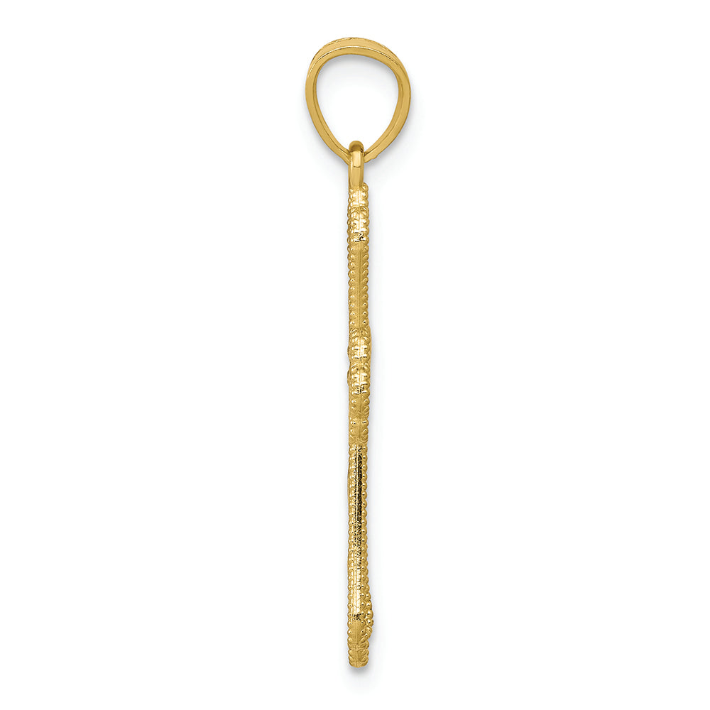 FJC Finejewelers 10k Yellow Gold with Rhodium Bright Cut Cross Charm