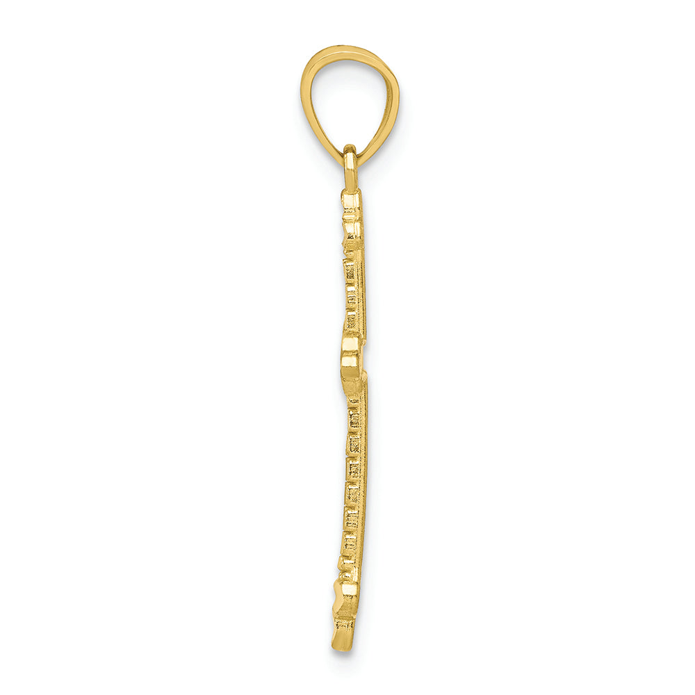 FJC Finejewelers 10k Yellow Gold Budded Cross Charm