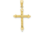 FJC Finejewelers 10k Yellow Gold Budded Cross Charm
