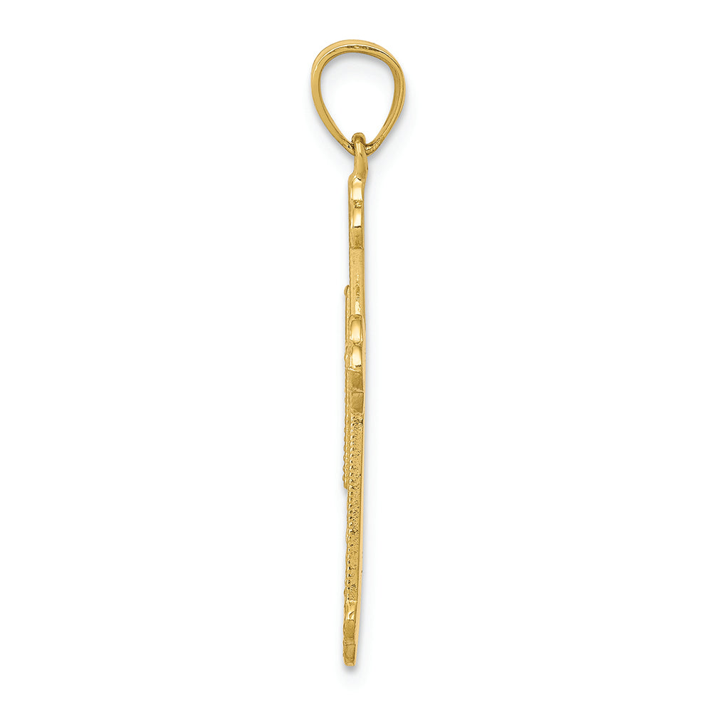 FJC Finejewelers 10k Yellow Gold Budded Cross Charm