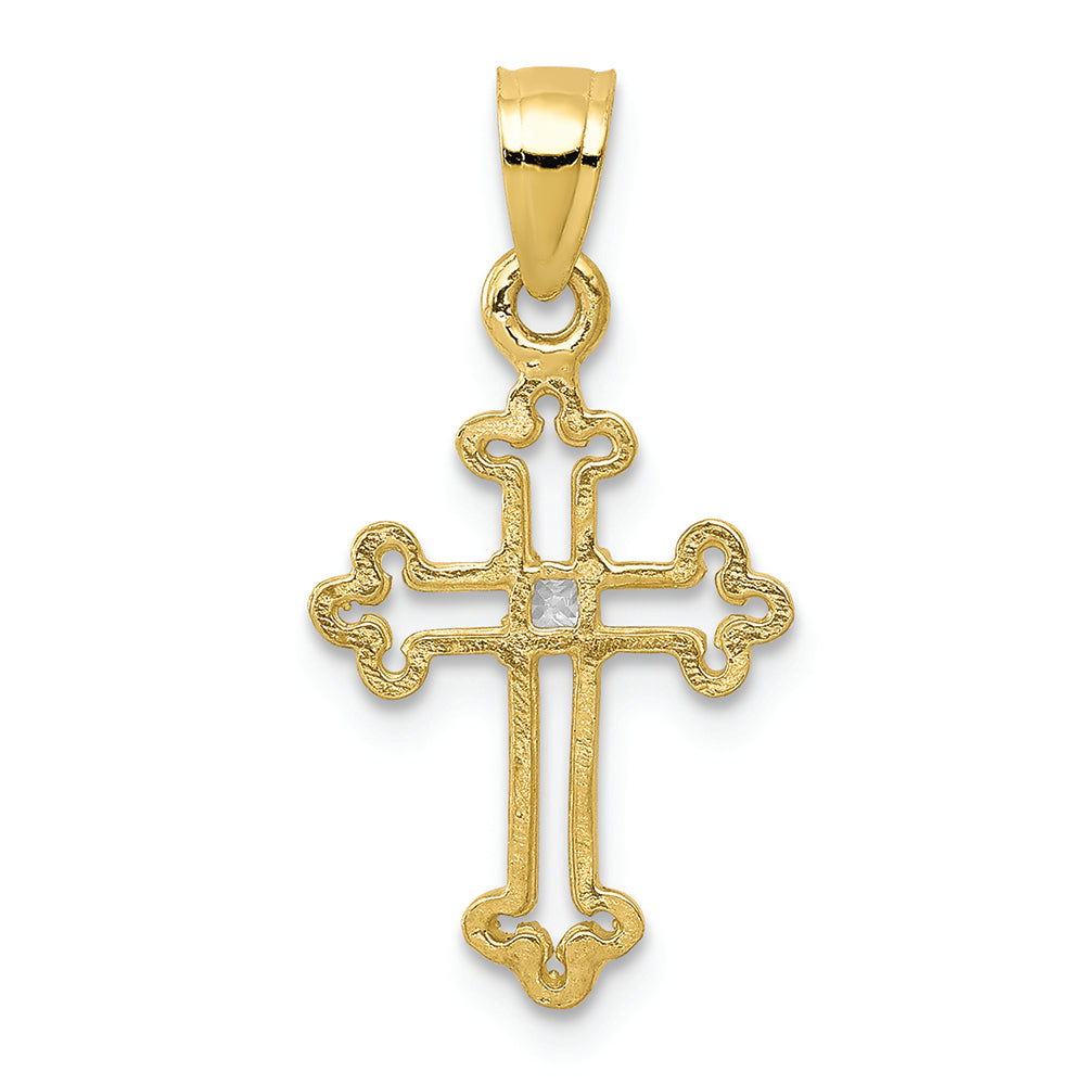 FJC Finejewelers 10k Yellow Gold Small CZ Cross Charm