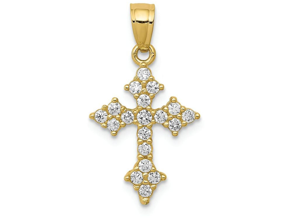 FJC Finejewelers 10k Yellow Gold CZ Passion Cross Charm