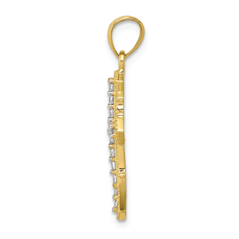 FJC Finejewelers 10k Yellow Gold CZ Cross Charm