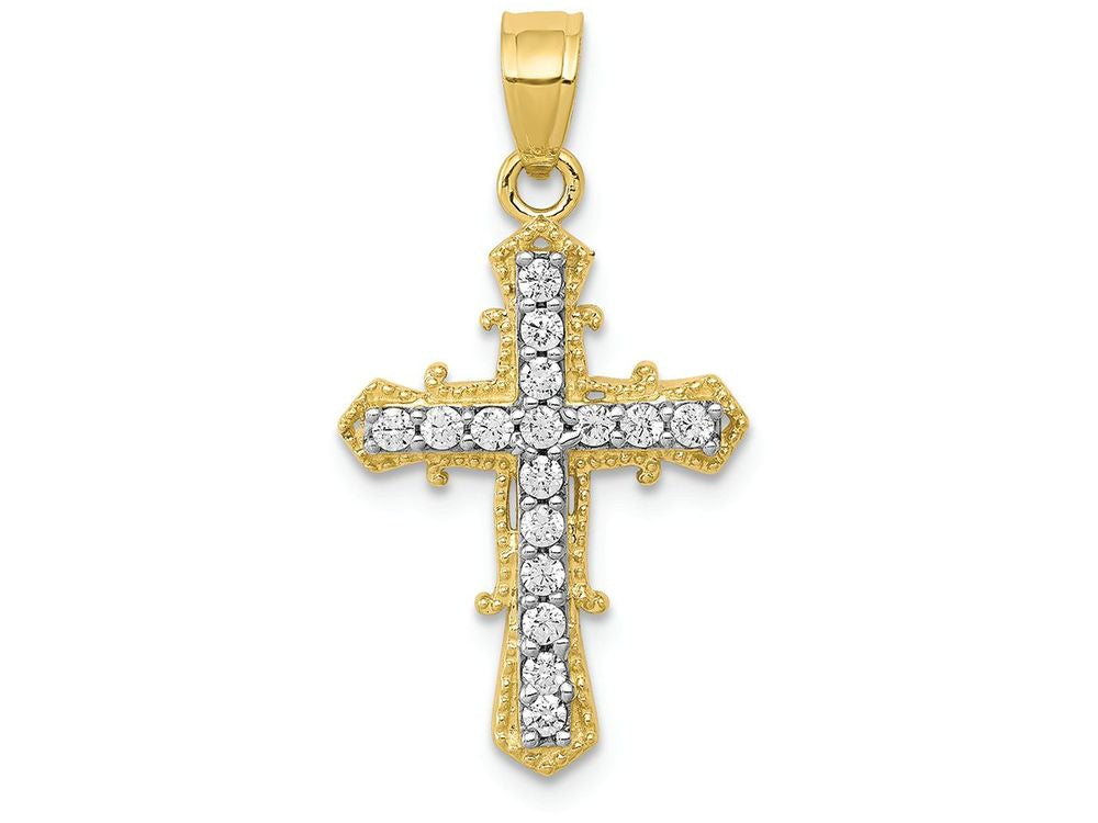 FJC Finejewelers 10k Yellow Gold CZ Cross Charm