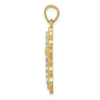 FJC Finejewelers 10k Yellow Gold CZ Filigree Cross Charm