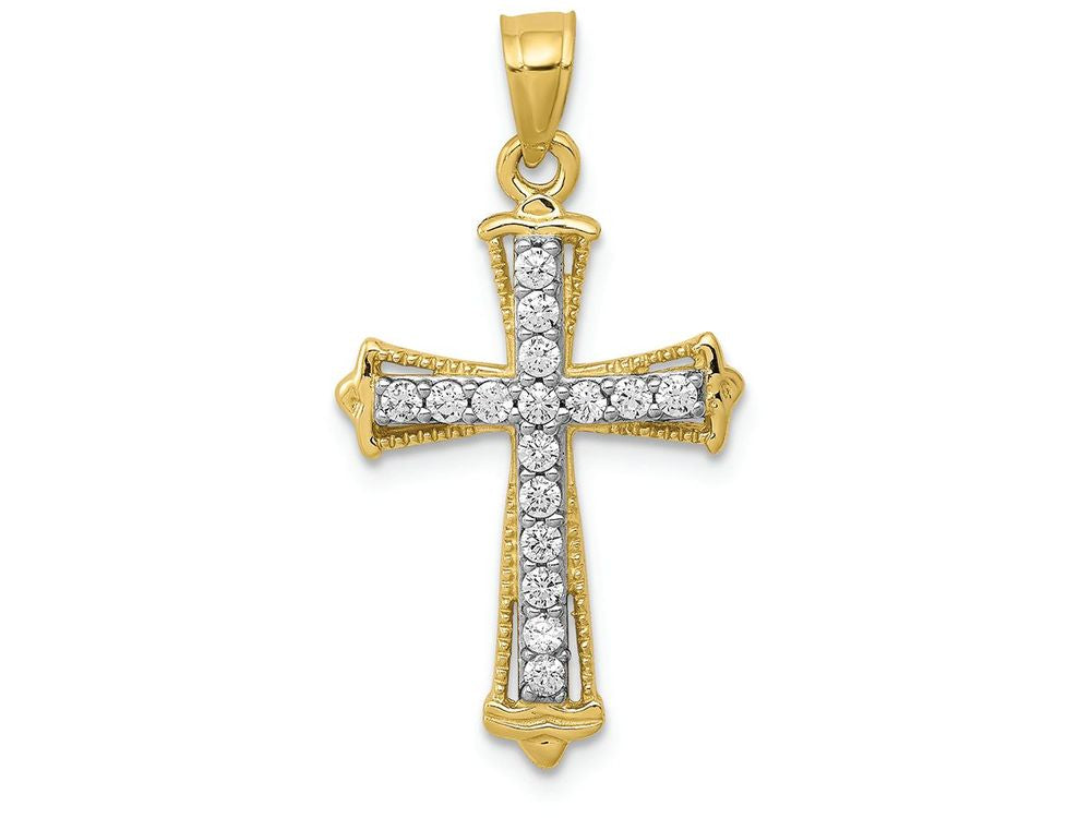 FJC Finejewelers 10k Yellow Gold CZ Cross Charm