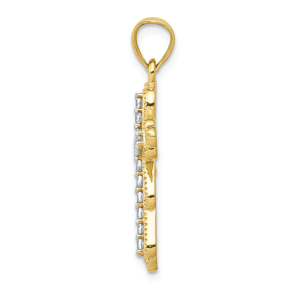 FJC Finejewelers 10k Yellow Gold CZ Filigree Cross Charm
