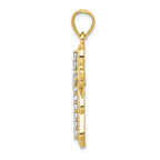 FJC Finejewelers 10k Yellow Gold CZ Filigree Cross Charm