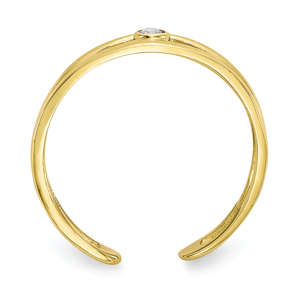FJC Finejewelers 10k Yellow Gold CZ Toe Ring 2 to 4mm Band Width
