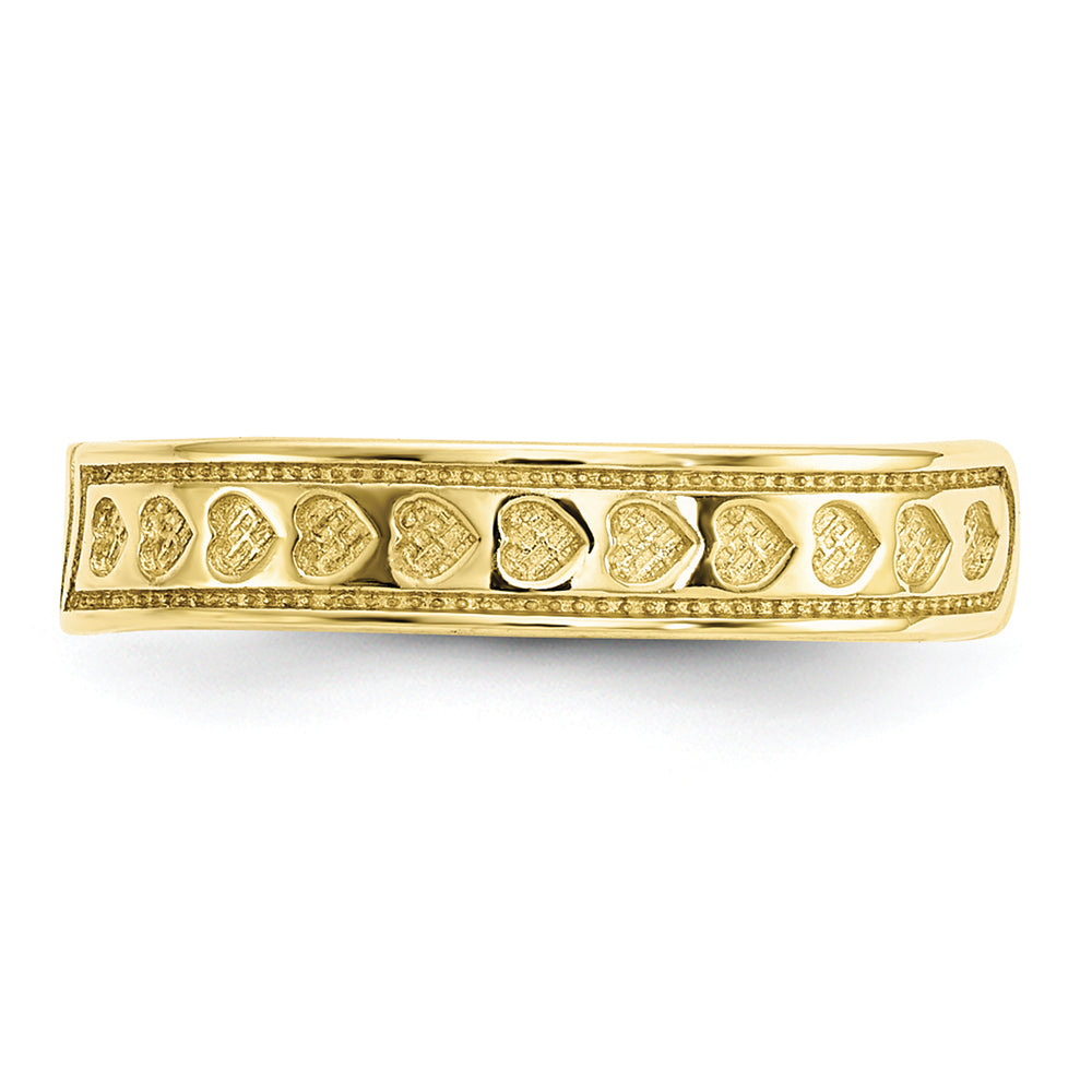 FJC Finejewelers 10k Yellow Gold Heart Toe Ring 3mm wide
