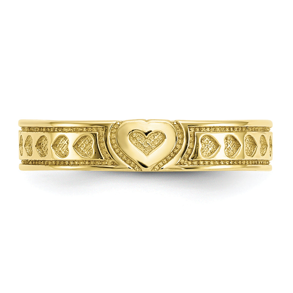 FJC Finejewelers 10k Yellow Gold Heart Toe Ring 3mm wide