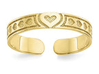 FJC Finejewelers 10k Yellow Gold Heart Toe Ring 3mm wide