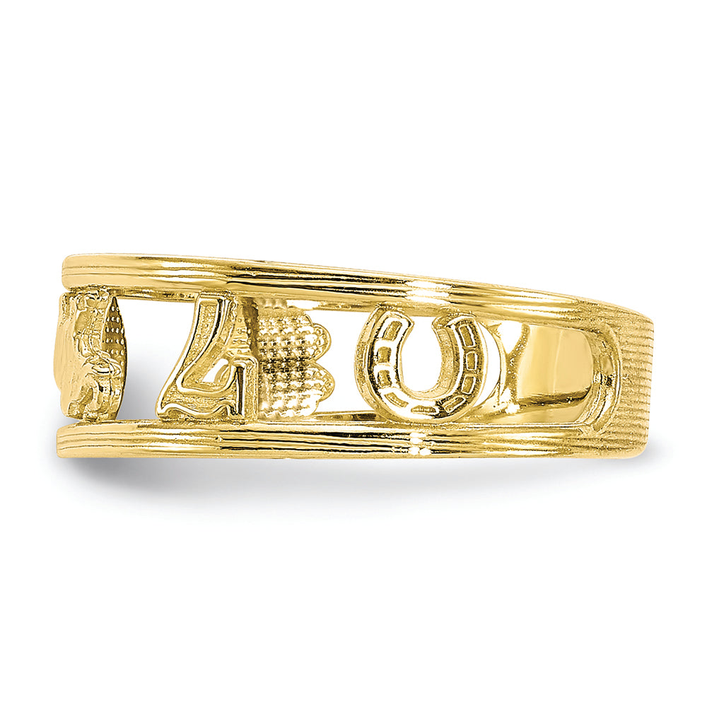 FJC Finejewelers 10k Yellow Gold Luck Toe Ring 5mm wide