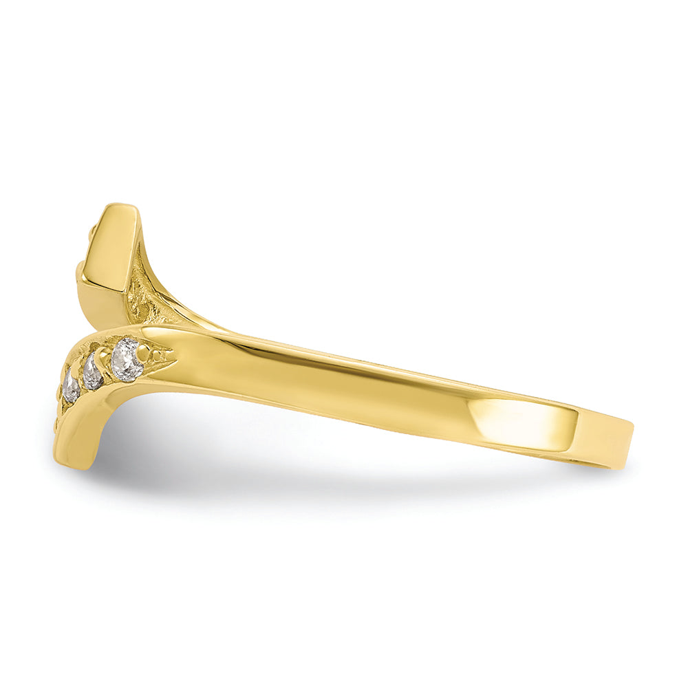 FJC Finejewelers 10k Yellow Gold CZ Toe Ring 2mm wide