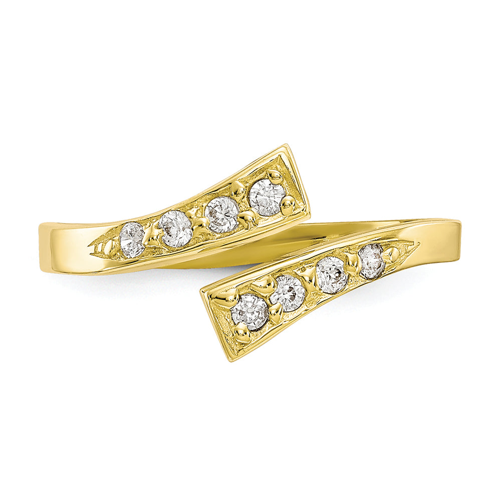 FJC Finejewelers 10k Yellow Gold CZ Toe Ring 2mm wide