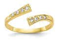 FJC Finejewelers 10k Yellow Gold CZ Toe Ring 2mm wide
