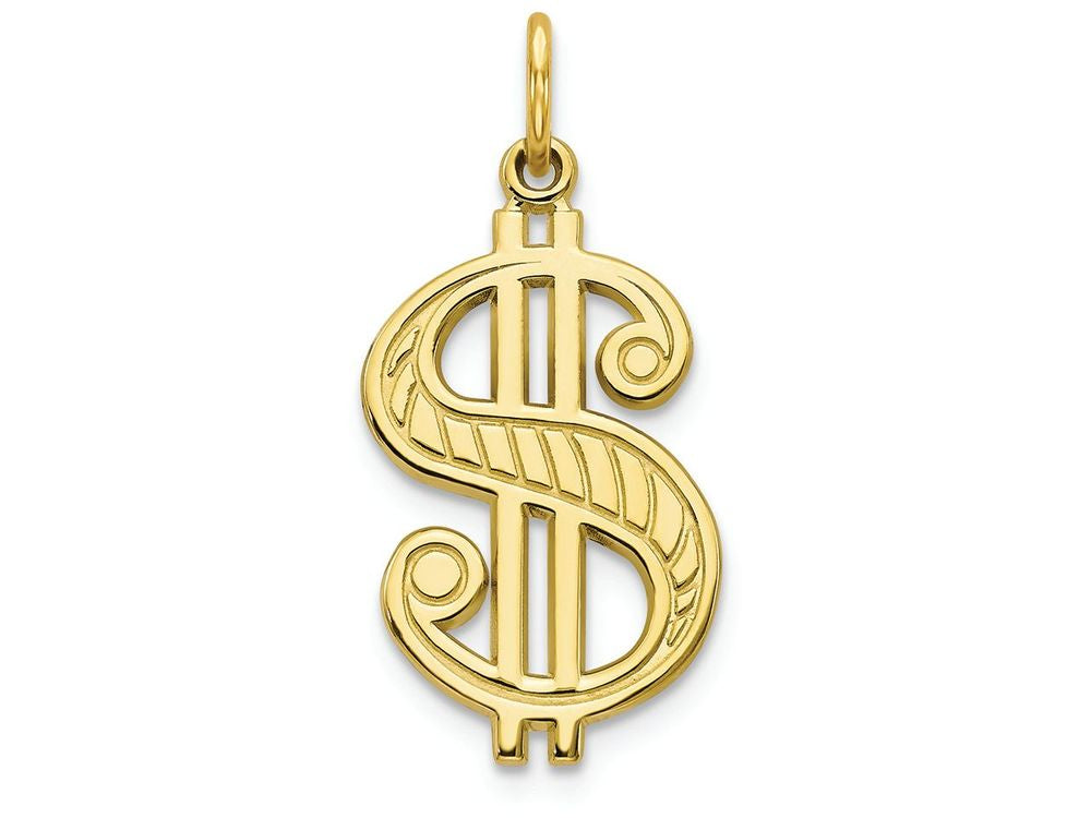FJC Finejewelers 10k Yellow Gold Solid Polished Dollar Sign Charm