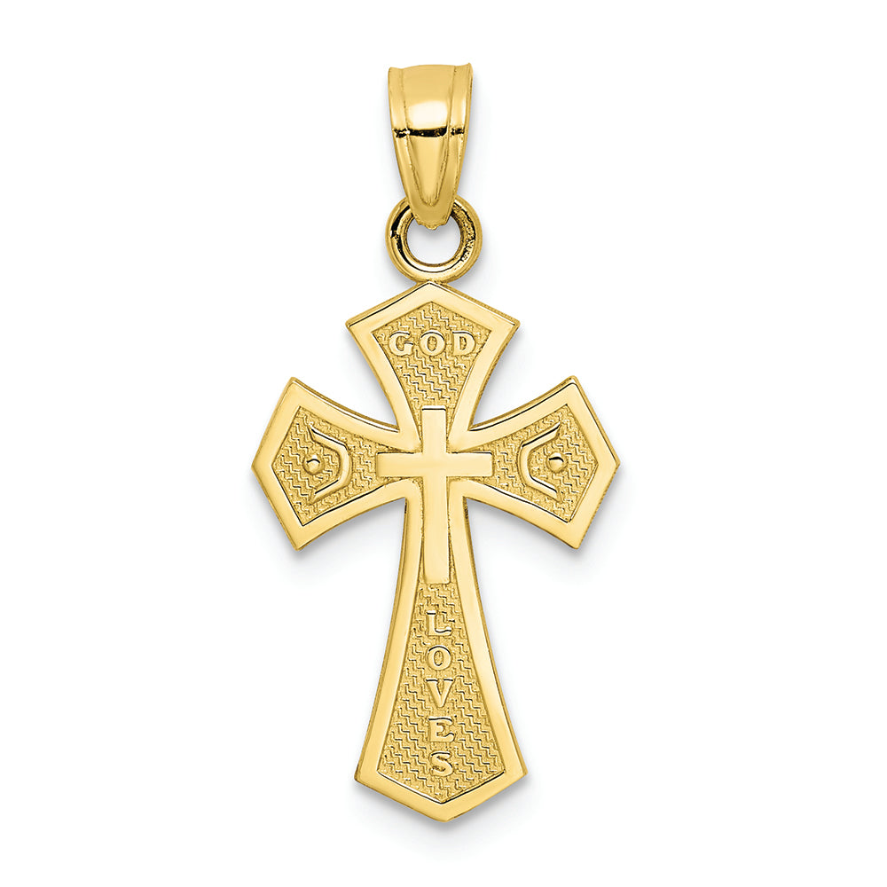 FJC Finejewelers 10k Yellow Gold Reversible Cross Charm