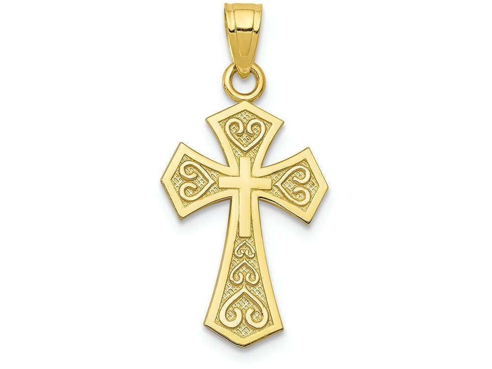 FJC Finejewelers 10k Yellow Gold Reversible Cross Charm