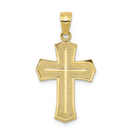 FJC Finejewelers 10k Yellow Gold Passion Cross with Jesus Reversible Charm