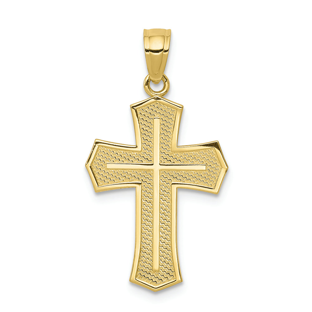 FJC Finejewelers 10k Yellow Gold Passion Cross with Jesus Reversible Charm