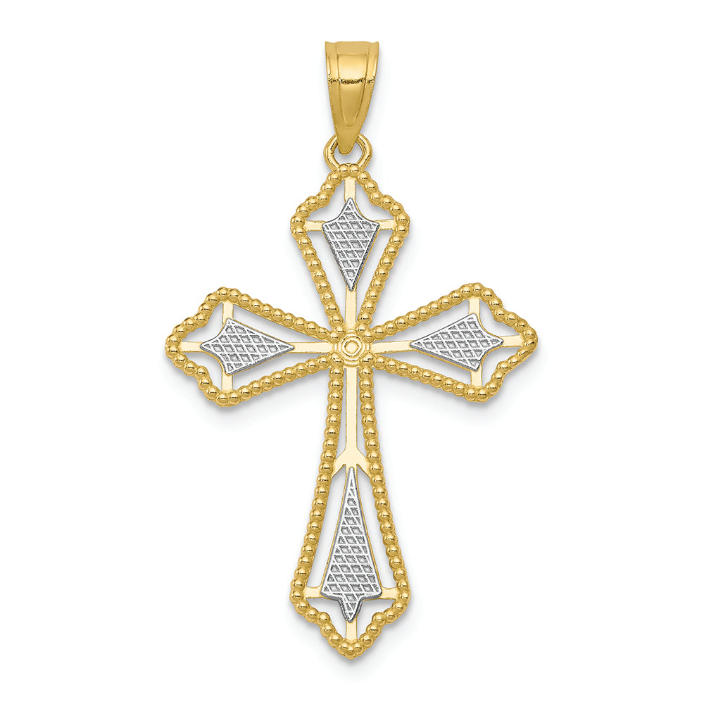 FJC Finejewelers 10k Yellow Gold with Rhodium Bright Cut Cross Charm