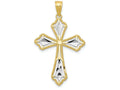 FJC Finejewelers 10k Yellow Gold with Rhodium Bright Cut Cross Charm