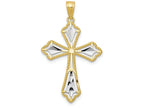 FJC Finejewelers 10k Yellow Gold with Rhodium Bright Cut Cross Charm