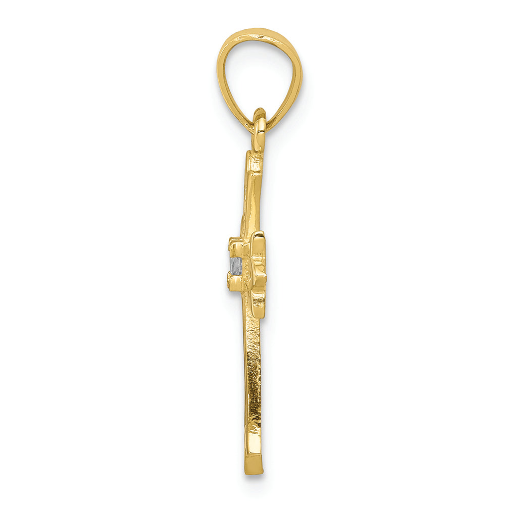 FJC Finejewelers 10k Yellow Gold CZ Cross Charm