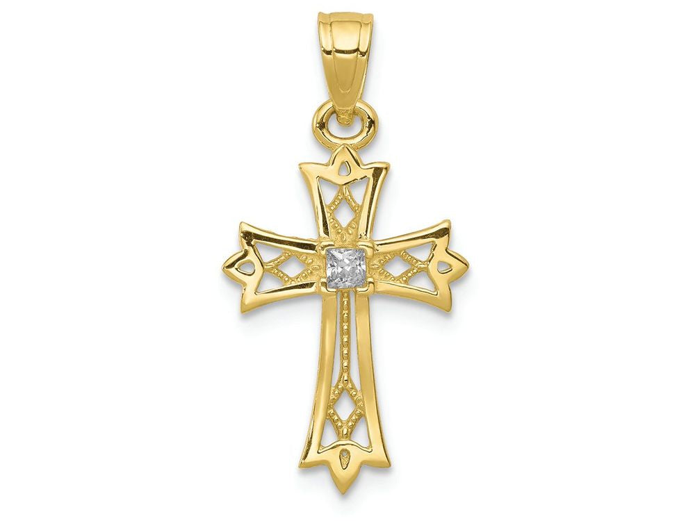 FJC Finejewelers 10k Yellow Gold CZ Cross Charm