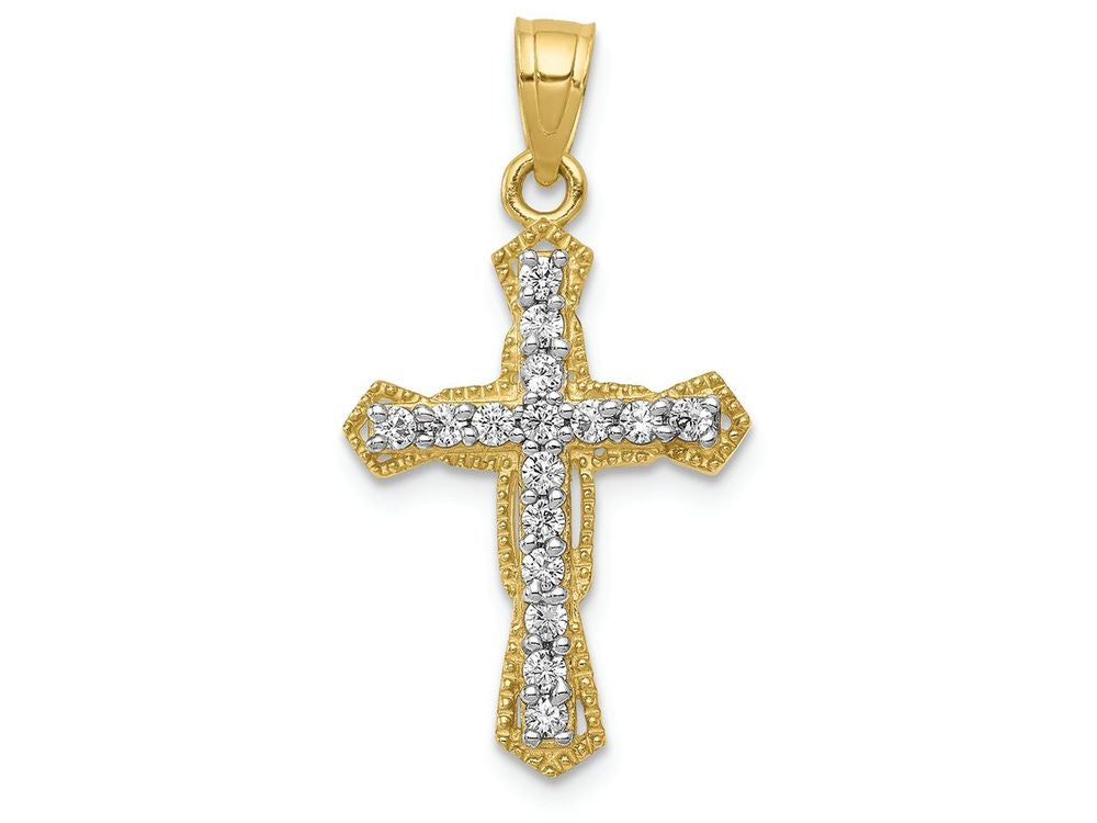 FJC Finejewelers 10k Yellow Gold CZ Cross Charm