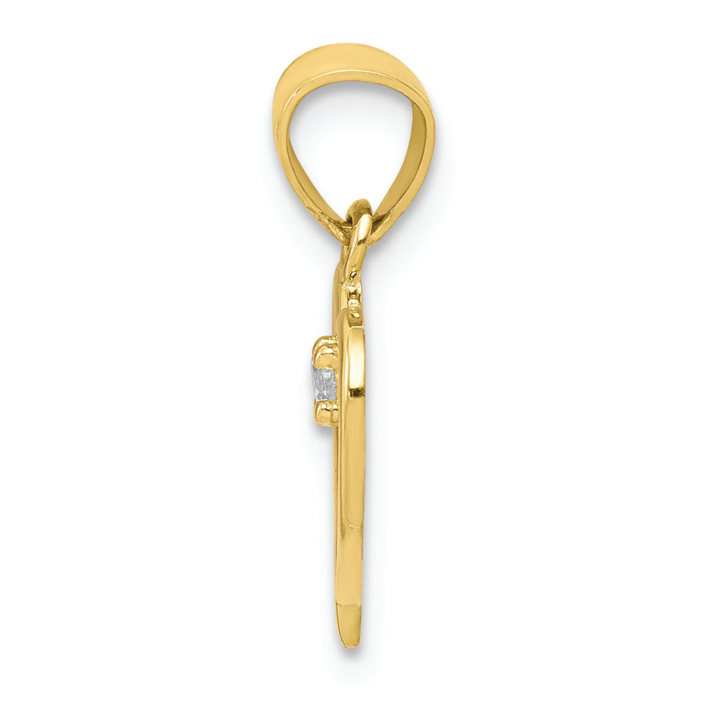 FJC Finejewelers 10k Yellow Gold CZ Heart Charm