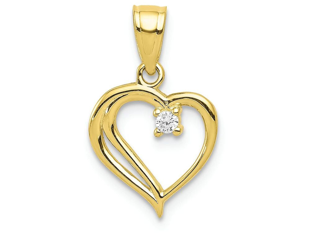FJC Finejewelers 10k Yellow Gold CZ Heart Charm