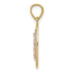 FJC Finejewelers 10k Yellow Gold Two-tone White with Rhodium Lady Of Guadalupe Oval Charm
