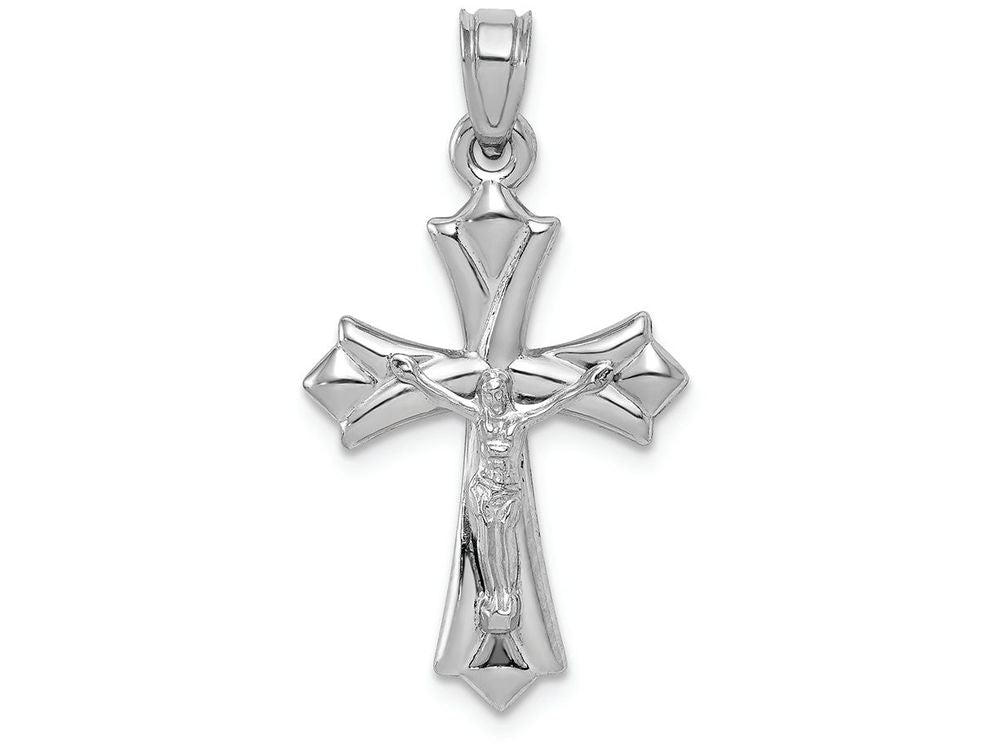 FJC Finejewelers 10k White Gold Reversible Crucifixcross Charm