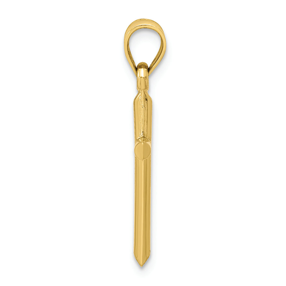 FJC Finejewelers 10k Yellow Gold Polished Hollow Cross Charm