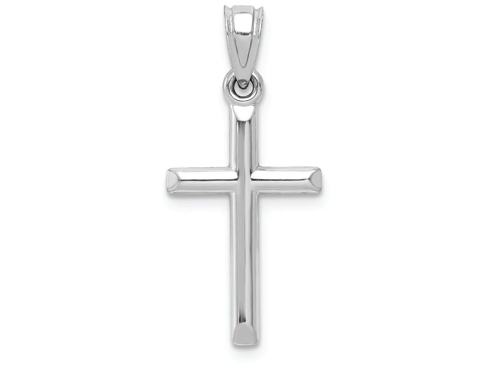 FJC Finejewelers 10k White Gold Hollow Cross Charm