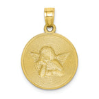 FJC Finejewelers 10k Yellow Gold with with Rhodium Polished Textured Angel Charm