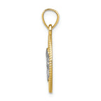 FJC Finejewelers 10k Yellow Gold with with Rhodium Polished Textured Angel Charm