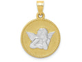 FJC Finejewelers 10k Yellow Gold with with Rhodium Polished Textured Angel Charm