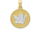FJC Finejewelers 10k Yellow Gold with with Rhodium Polished Textured Angel Charm