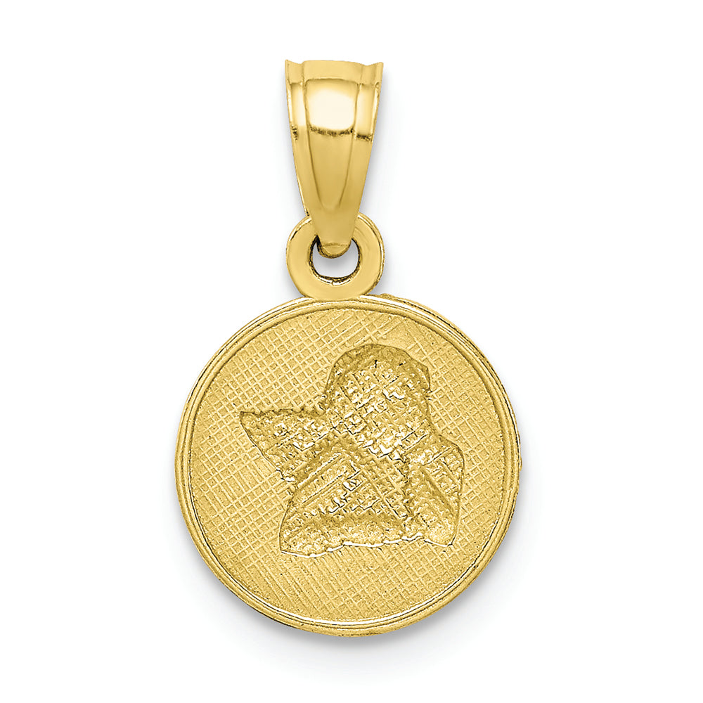 FJC Finejewelers 10k Yellow Gold with with Rhodium Polished Textured Angel Charm
