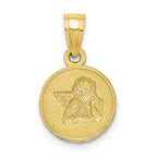 FJC Finejewelers 10k Yellow Gold with with Rhodium Polished Textured Angel Charm