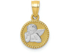 FJC Finejewelers 10k Yellow Gold with with Rhodium Polished Textured Angel Charm