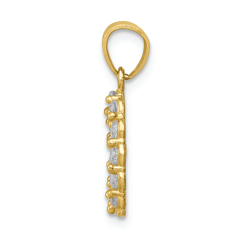 FJC Finejewelers 10k Two-tone Gold with Rhodium CZ Guadalupe Charm
