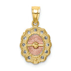 FJC Finejewelers 10k Two-tone Gold with Rhodium CZ Guadalupe Charm