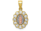 FJC Finejewelers 10k Two-tone Gold with Rhodium CZ Guadalupe Charm