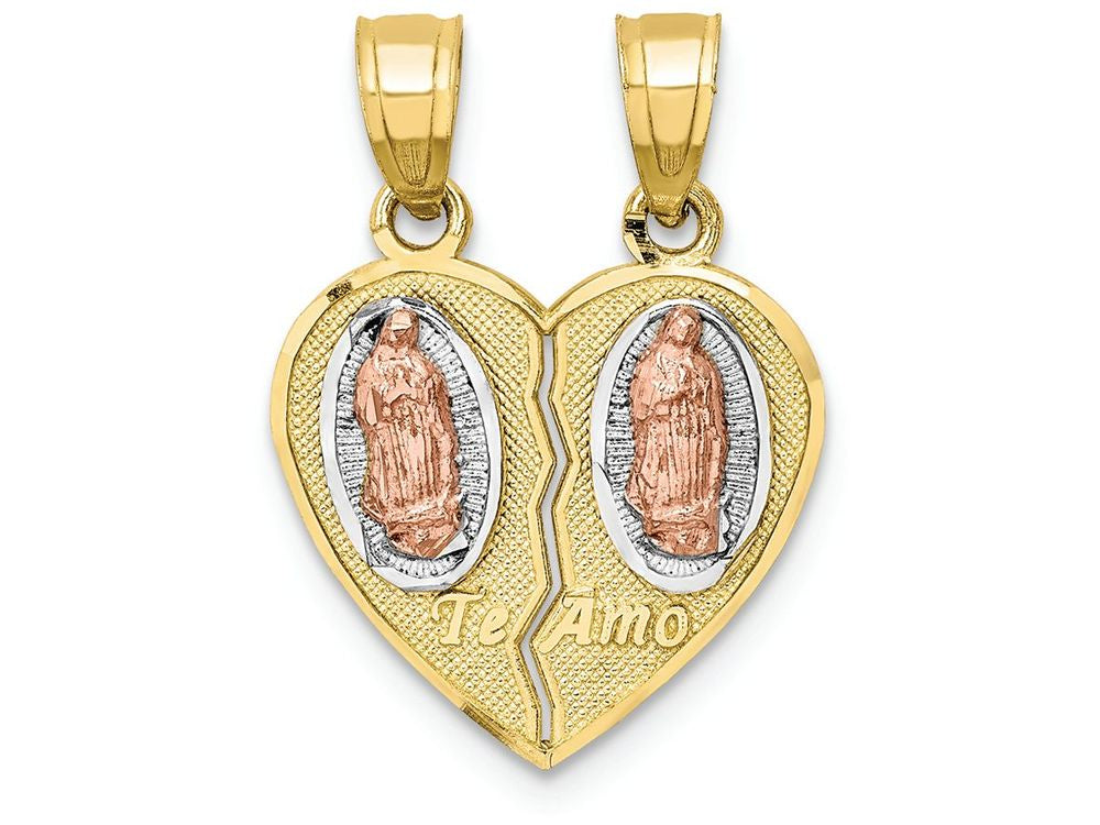 FJC Finejewelers 10k Two-tone Gold with Rhodium Break Apart Te Amo Charm